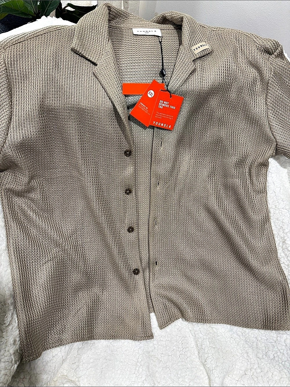 YoungLA Monte Carlo Knit Button-Up Brown XXL